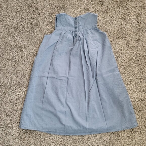 Baby Gap Toddler Girls Sleeveless Dress Blue Embroidered Floral, size 5 Years - Picture 2 of 9